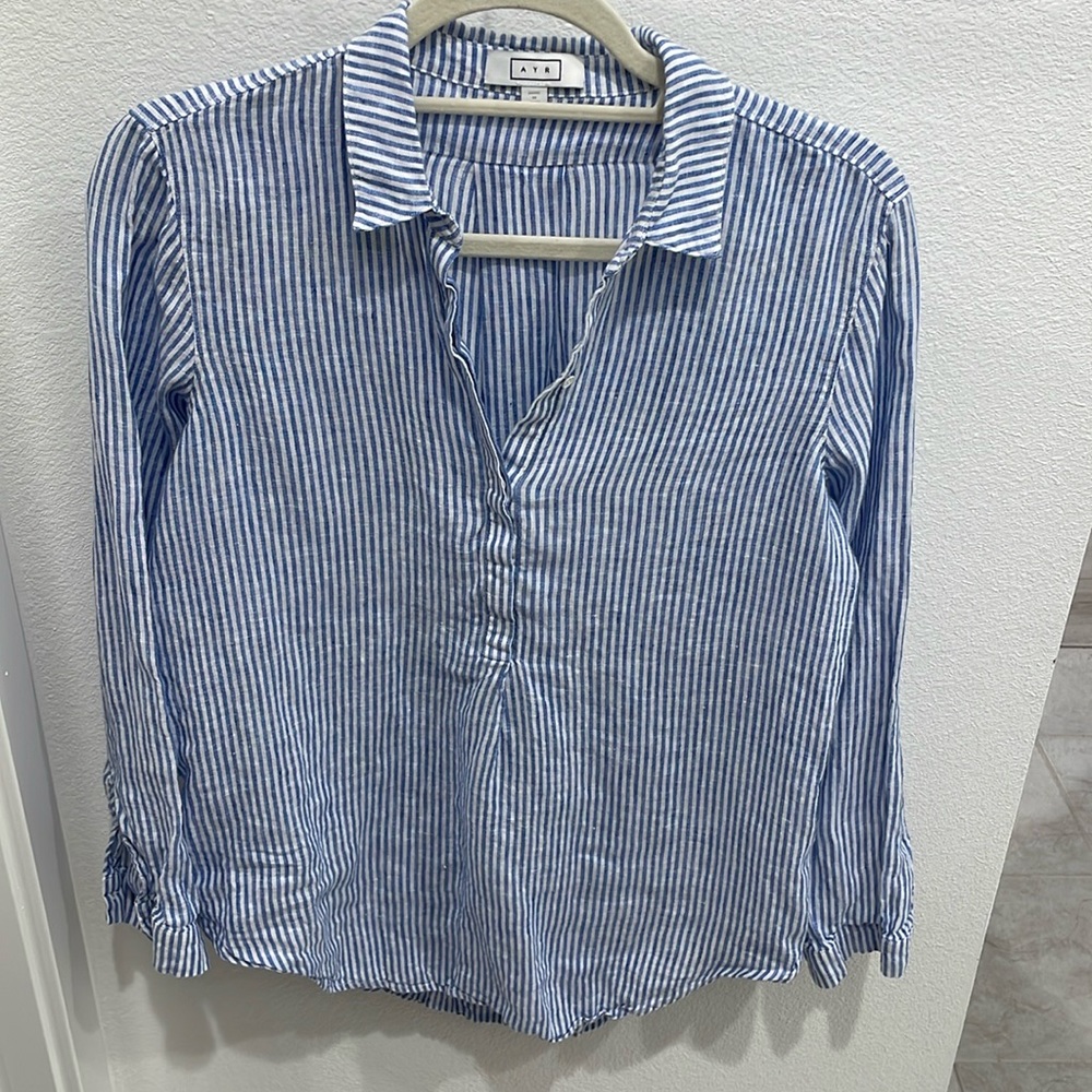 AYR Linen Striped Shirt S